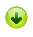 Green download icon vector